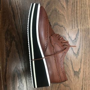 Platform lace-up brogues, size 7, new without box